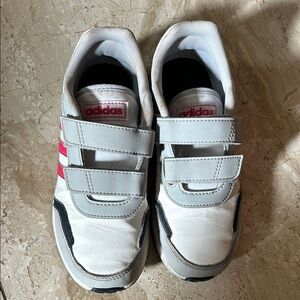 Adidas White and Pink Velcro Sneakers